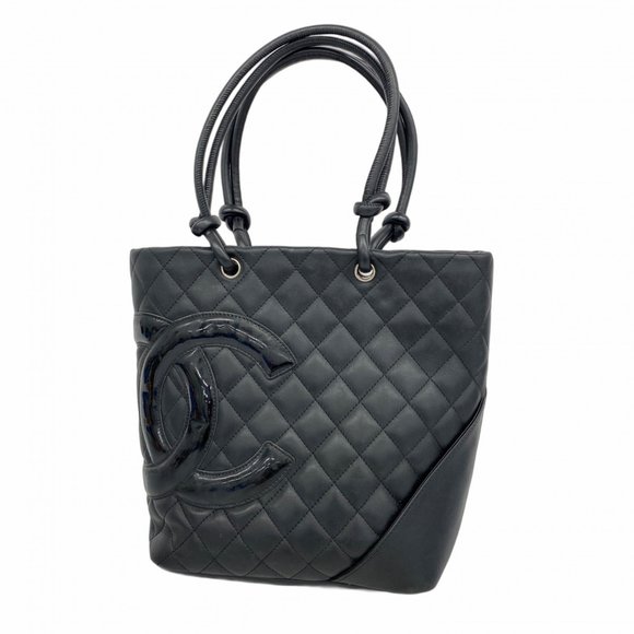 CHANEL Black Lambskin Leather Tote Bag - Picture 1 of 15